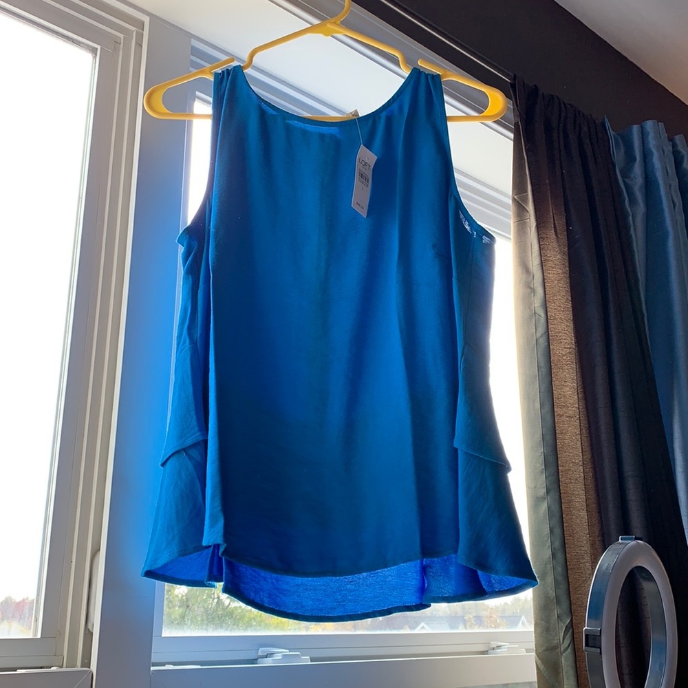 NWT LOFT blue sleeveless blouse size S